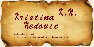 Kristina Nedović vizit kartica